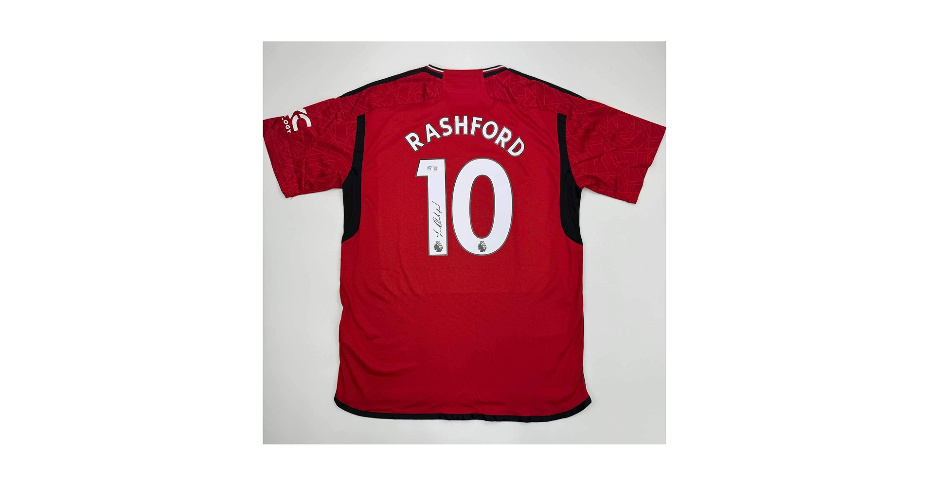 Autographed/Signed Marcus Rashford Manchester United Red